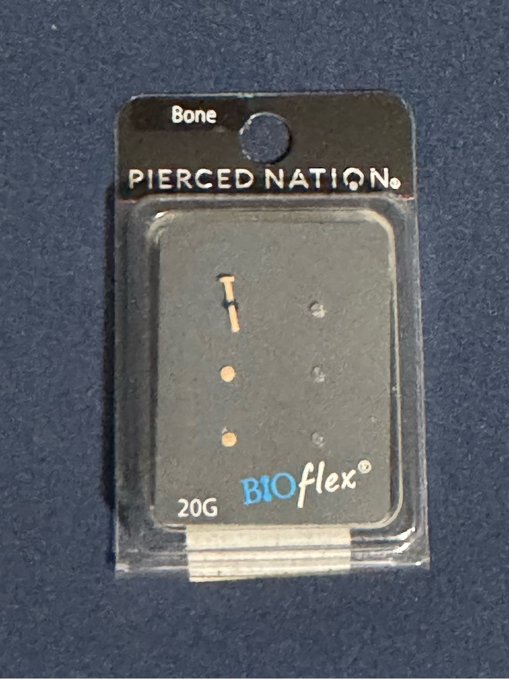 New—Pierced Nation 20G BIOflex— 3 Bone Colored & 3 Clear Studs